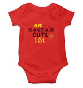 On Santas Cute List Christmas Rompers for Baby Boy- KidsFashionVilla