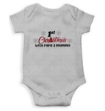 Load image into Gallery viewer, First Christmas With Papa and Mummy Christmas Rompers for Baby Boy- KidsFashionVilla
