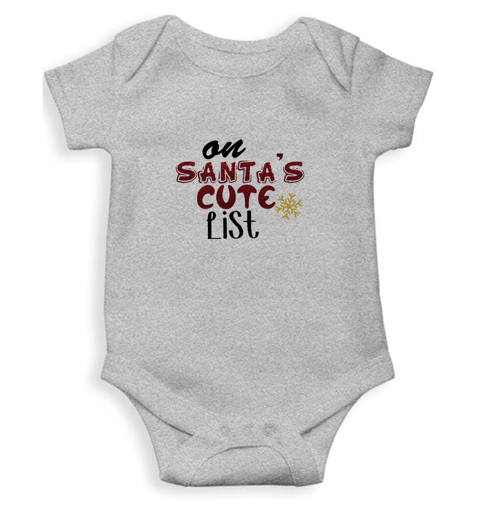 On Santas Cute List Christmas Rompers for Baby Boy- KidsFashionVilla