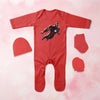 Flying Superhero Cartoon Jumpsuit with Cap, Mittens and Booties Romper Set for Baby Boy - KidsFashionVilla