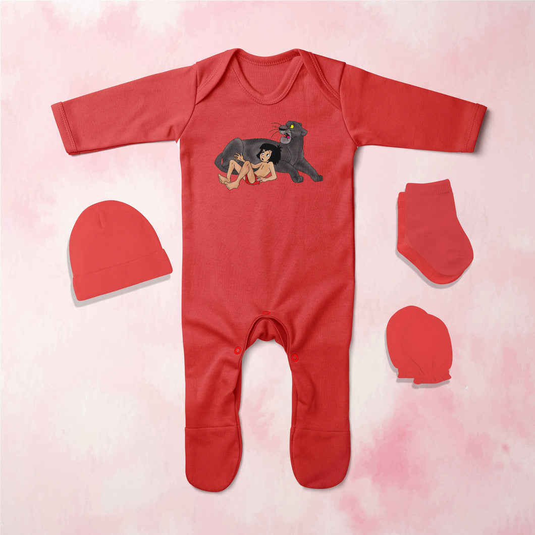 Famous Cartoon Jumpsuit with Cap, Mittens and Booties Romper Set for Baby Boy - KidsFashionVilla