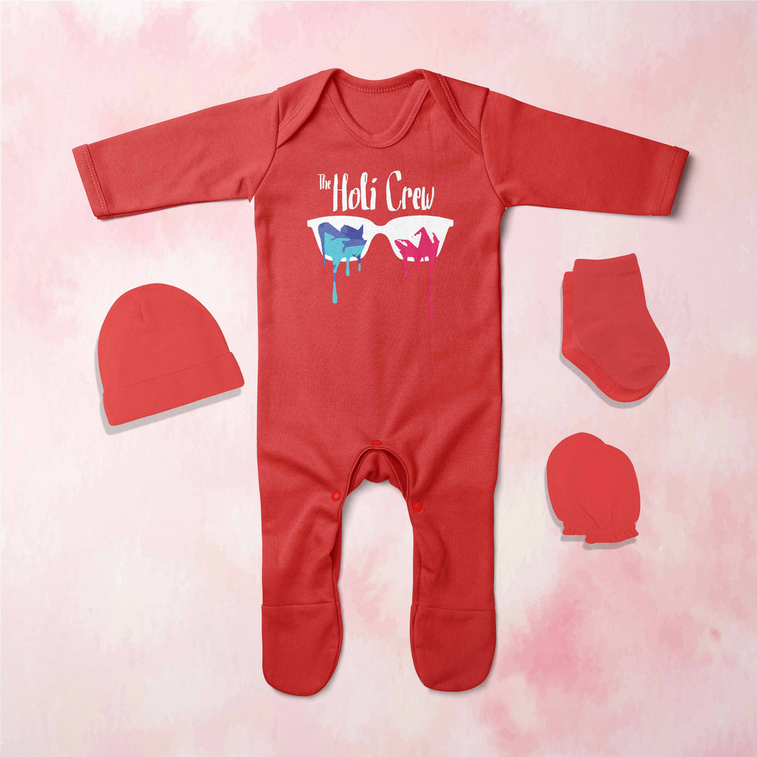 The Holi Crew Holi Jumpsuit with Cap, Mittens and Booties Romper Set for Baby Boy - KidsFashionVilla