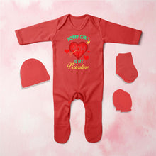 Load image into Gallery viewer, Sorry Girls Mom Is My Valentine Jumpsuit with Cap, Mittens and Booties Romper Set for Baby Boy - KidsFashionVilla
