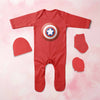 Superhero Cartoon Jumpsuit with Cap, Mittens and Booties Romper Set for Baby Boy - KidsFashionVilla