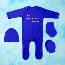 Load image into Gallery viewer, My Nanu Nani Loves Me Jumpsuit with Cap, Mittens and Booties Romper Set for Baby Boy - KidsFashionVilla

