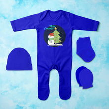 Load image into Gallery viewer, Merry Christmas Jumpsuit with Cap, Mittens and Booties Romper Set for Baby Girl - KidsFashionVilla
