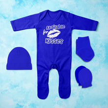 Load image into Gallery viewer, Kisses New Year Jumpsuit with Cap, Mittens and Booties Romper Set for Baby Boy - KidsFashionVilla
