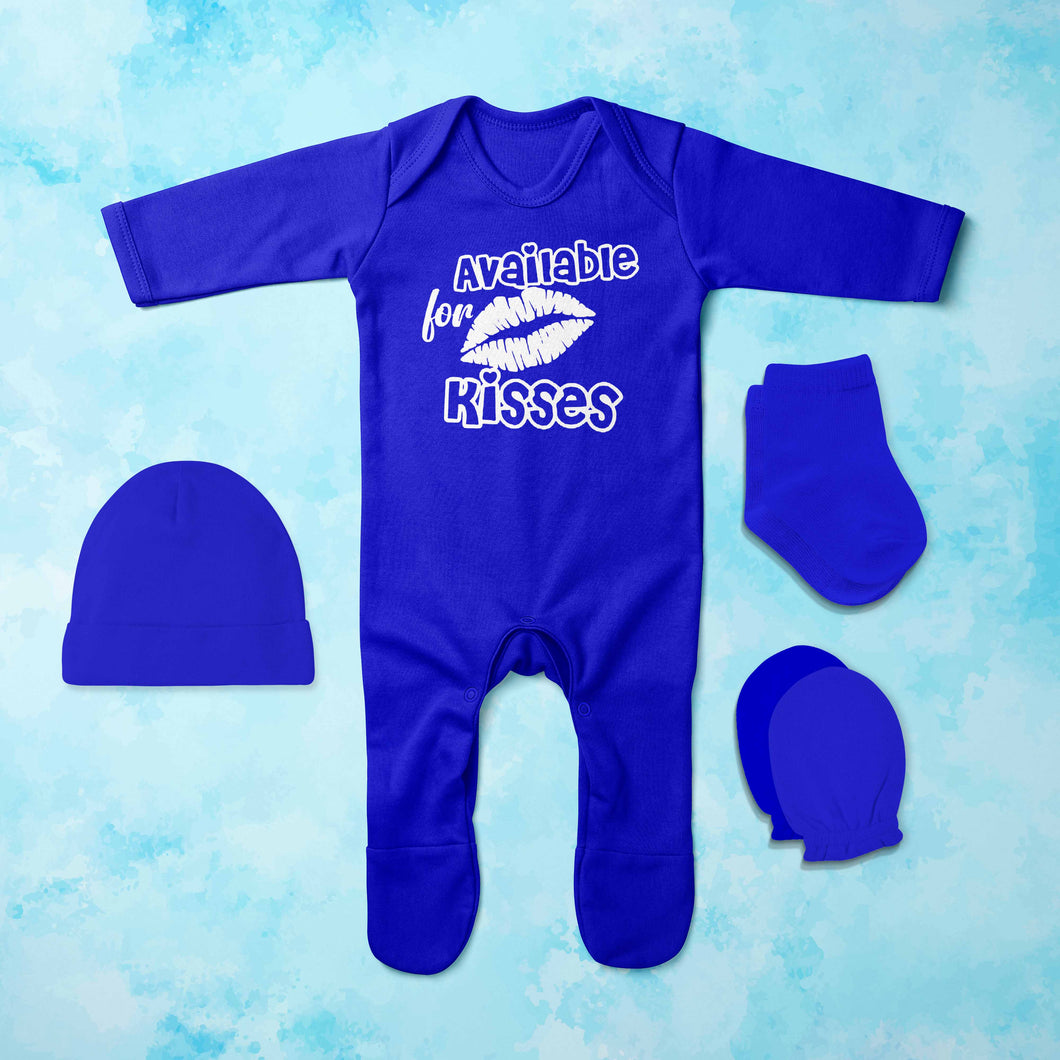 Kisses New Year Jumpsuit with Cap, Mittens and Booties Romper Set for Baby Boy - KidsFashionVilla