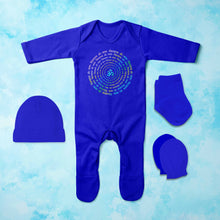 Load image into Gallery viewer, Om Namah Shivay Mahashivratri Jumpsuit with Cap, Mittens and Booties Romper Set for Baby Boy - KidsFashionVilla
