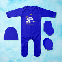 Load image into Gallery viewer, Little Mister New Year Jumpsuit with Cap, Mittens and Booties Romper Set for Baby Boy - KidsFashionVilla
