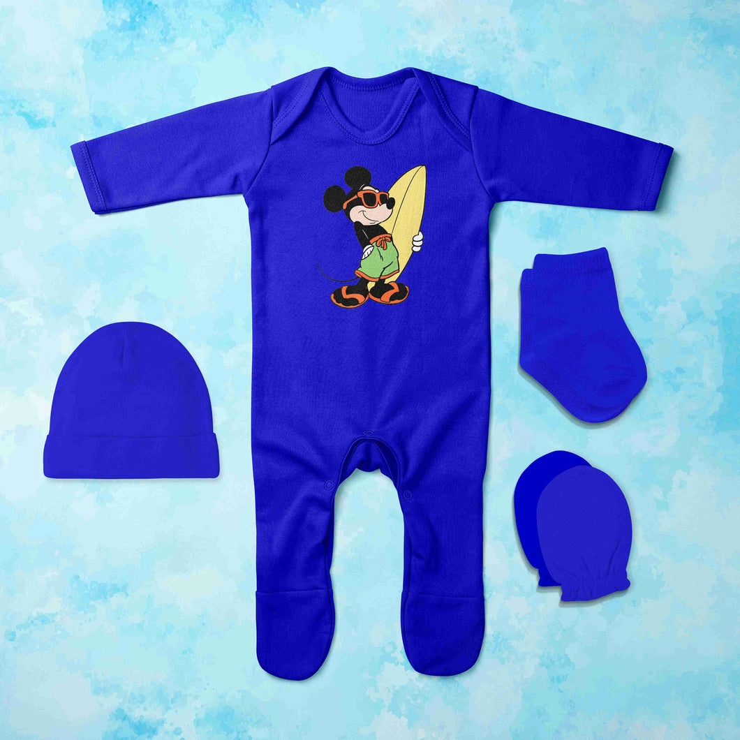 Cute Cartoons Quotes Jumpsuit with Cap, Mittens and Booties Romper Set for Baby Boy - KidsFashionVilla