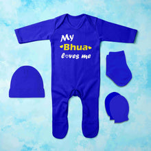 Load image into Gallery viewer, My Buva Loves Me Jumpsuit with Cap, Mittens and Booties Romper Set for Baby Boy - KidsFashionVilla
