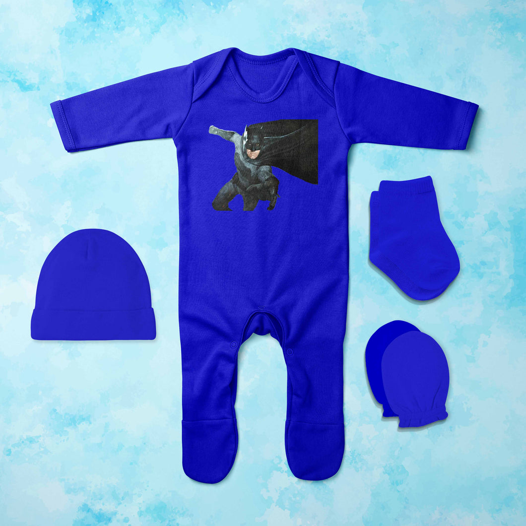 Lovely Cartoon Jumpsuit with Cap, Mittens and Booties Romper Set for Baby Boy - KidsFashionVilla