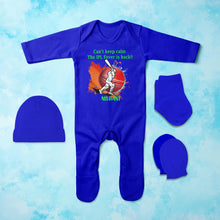 Load image into Gallery viewer, Custom Name Can Not Keep Calm IPL Jumpsuit with Cap, Mittens and Booties Romper Set for Baby Boy - KidsFashionVilla
