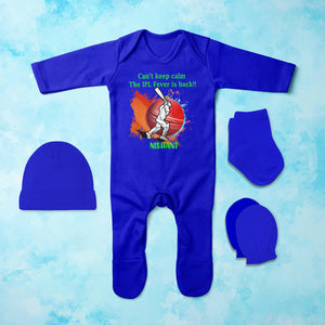 Custom Name Can Not Keep Calm IPL Jumpsuit with Cap, Mittens and Booties Romper Set for Baby Boy - KidsFashionVilla