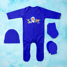 Load image into Gallery viewer, Friends Cartoon Jumpsuit with Cap, Mittens and Booties Romper Set for Baby Boy - KidsFashionVilla
