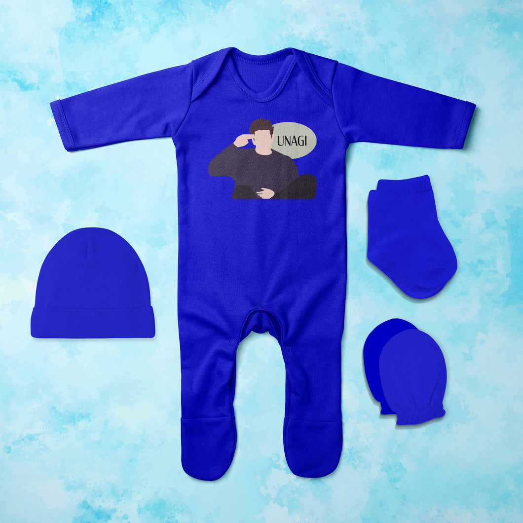 Unagi Web Series Jumpsuit with Cap, Mittens and Booties Romper Set for Baby Boy - KidsFashionVilla