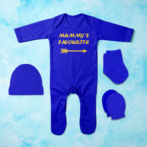 Mummy favourite Jumpsuit with Cap, Mittens and Booties Romper Set for Baby Boy - KidsFashionVilla