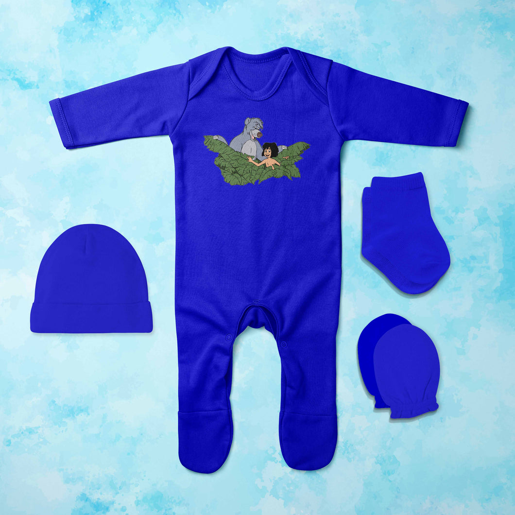 Very Famous Cartoon Jumpsuit with Cap, Mittens and Booties Romper Set for Baby Boy - KidsFashionVilla