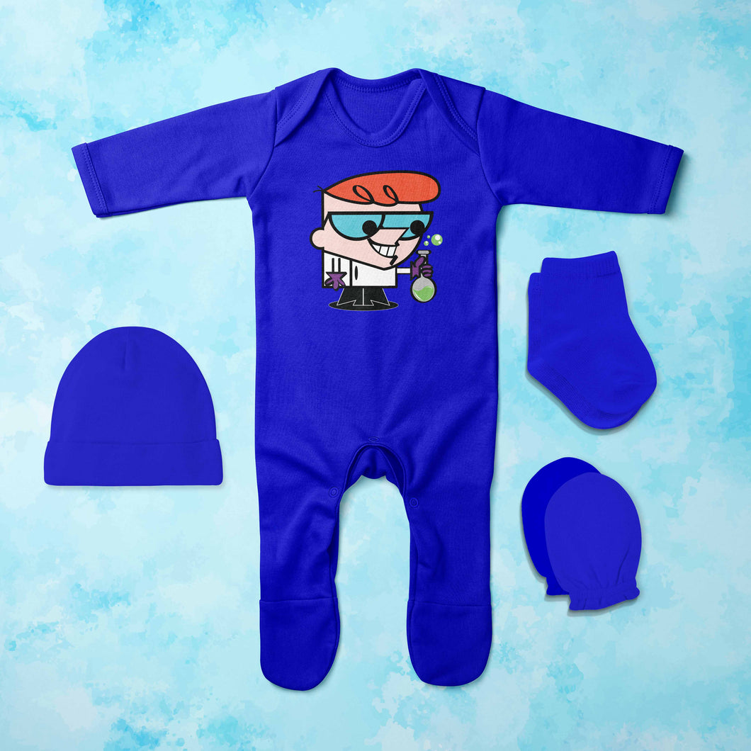 Funny Cartoon Jumpsuit with Cap, Mittens and Booties Romper Set for Baby Boy - KidsFashionVilla