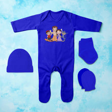 Load image into Gallery viewer, Funny Cartoon Jumpsuit with Cap, Mittens and Booties Romper Set for Baby Boy - KidsFashionVilla
