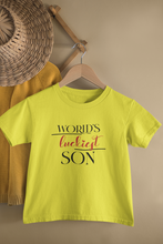 Load image into Gallery viewer, Luckiest Son Mother And Son Yellow Matching T-Shirt- KidsFashionVilla
