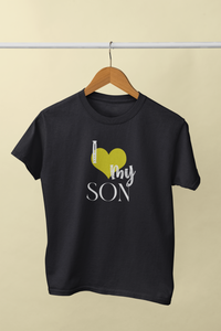 I Love My Mom Mother And Son Black Matching T-Shirt- KidsFashionVilla