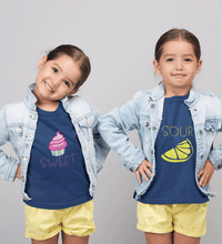 Load image into Gallery viewer, Sweet Sour Sister-Sister Kids Half Sleeves T-Shirts -KidsFashionVilla

