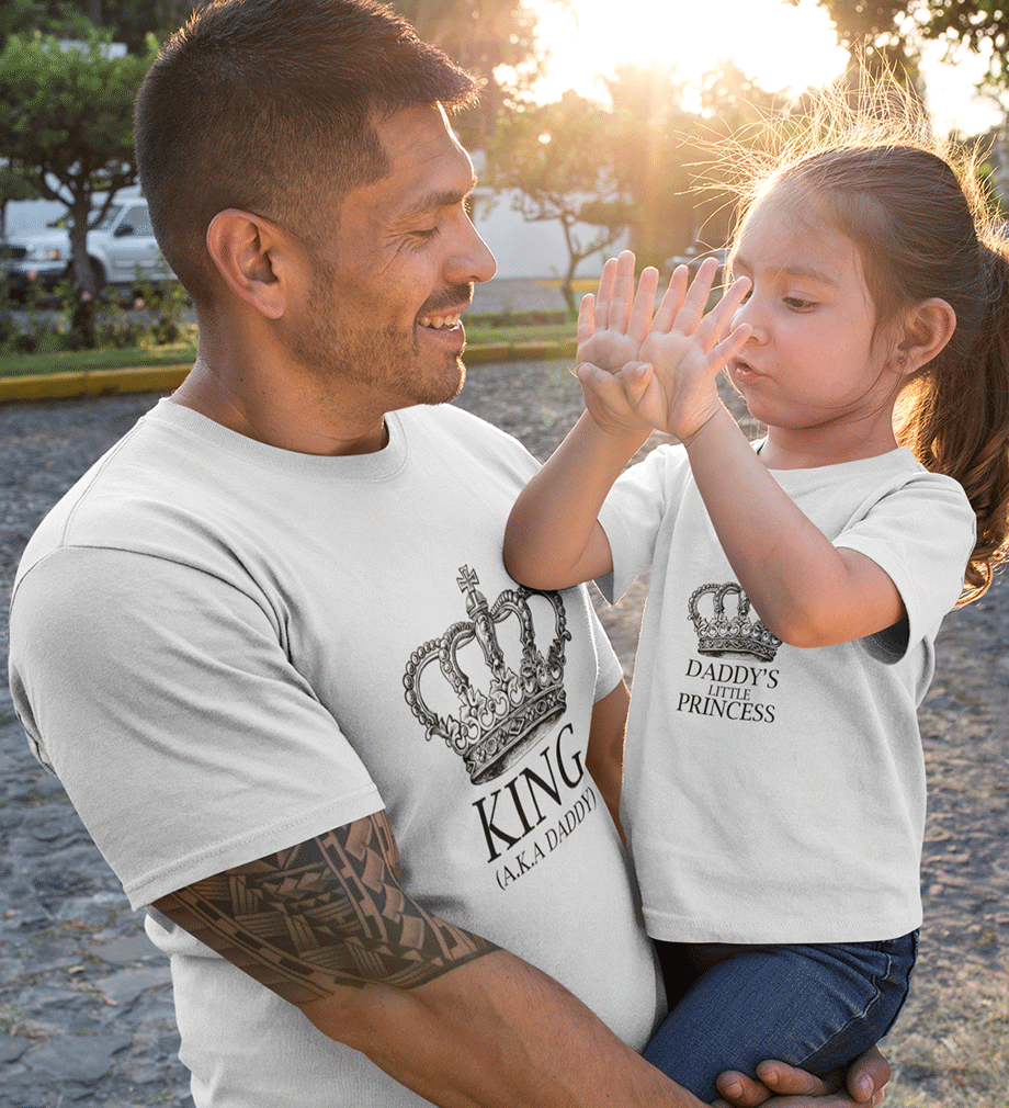 King Aka Daddy Daddy's Little Princess Father and Daughter Matching T-Shirt- KidsFashionVilla