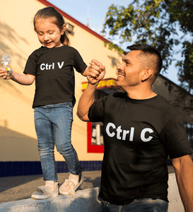 Ctrl C & Ctrl V Father and Daughter Matching T-Shirt- KidsFashionVilla