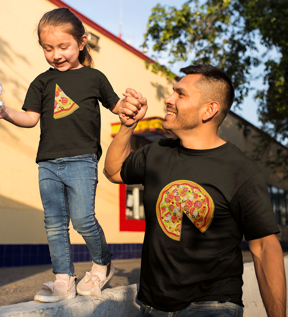 Pizza Father and Daughter Matching T-Shirt- KidsFashionVilla