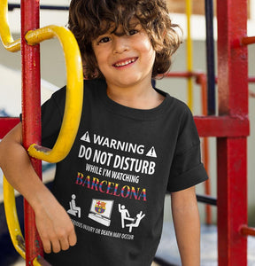 Warning FCB Half Sleeves T-Shirt for Boy-KidsFashionVilla