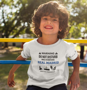 Warning Real Madrid Half Sleeves T-Shirt for Boy-KidsFashionVilla