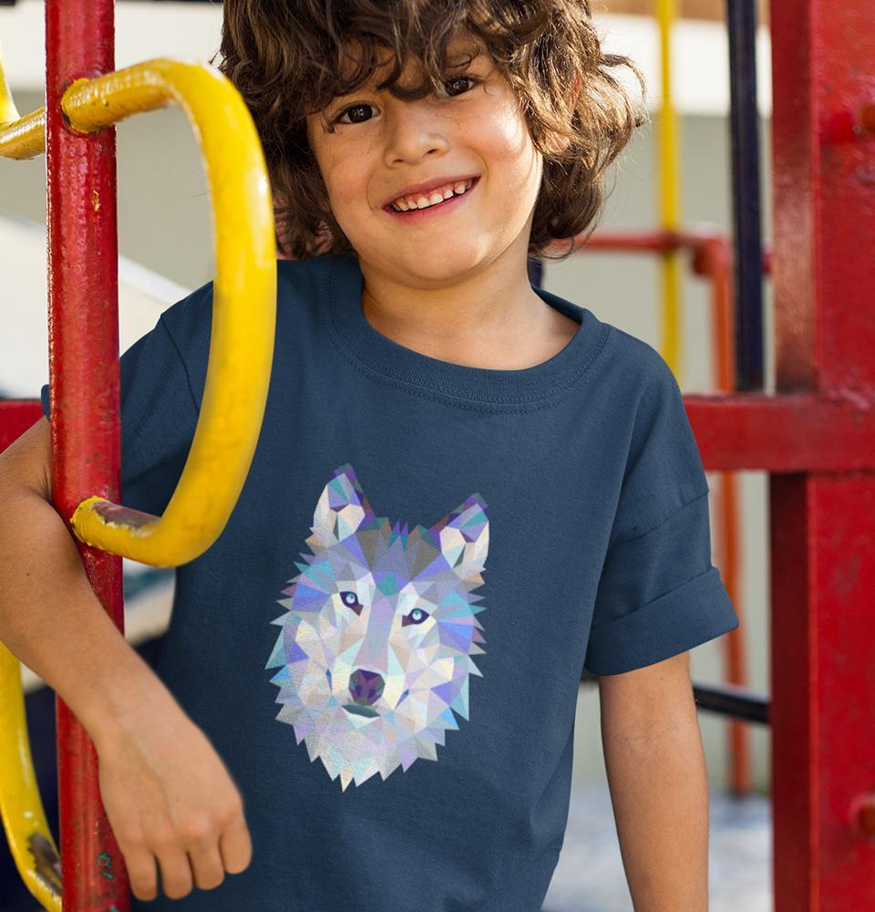 Wolf Half Sleeves T-Shirt for Boy-KidsFashionVilla