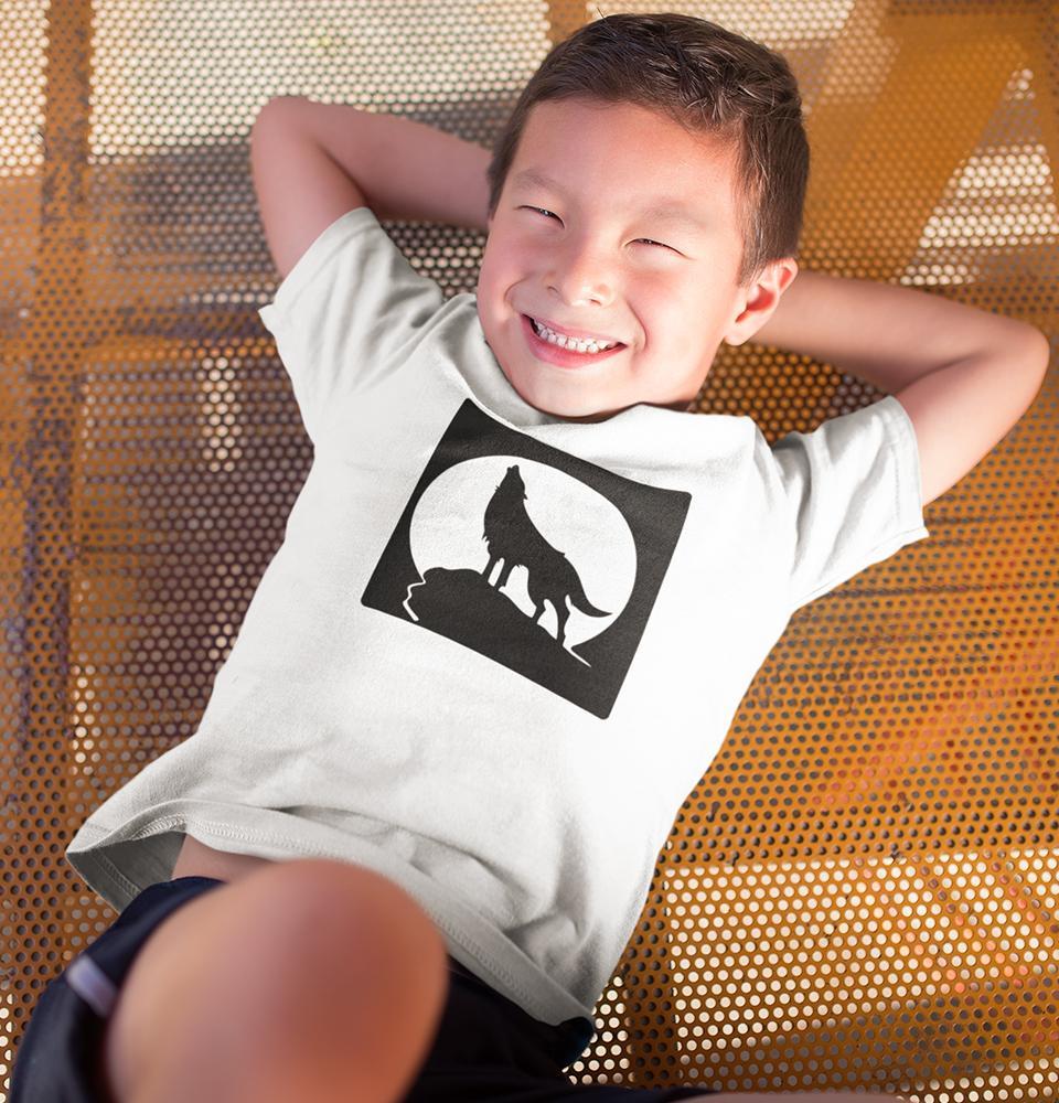 WOLF Half Sleeves T-Shirt for Boy-KidsFashionVilla