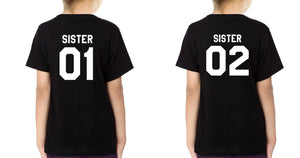 Sister 01 02 Sister-Sister Kids Half Sleeves T-Shirts -KidsFashionVilla