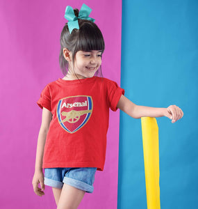 Arsenal Half Sleeves T-Shirt For Girls -KidsFashionVilla