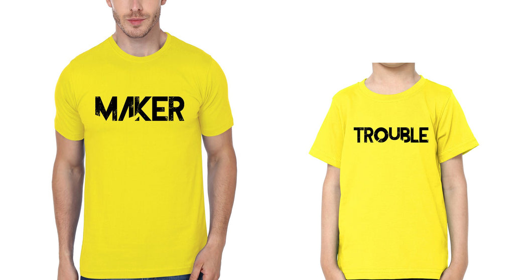Trouble Maker Father and Son Matching T-Shirt- KidsFashionVilla