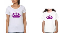 Load image into Gallery viewer, Mother of a Princess Daughter of a Queen Mother and Daughter Matching T-Shirt- KidsFashionVilla
