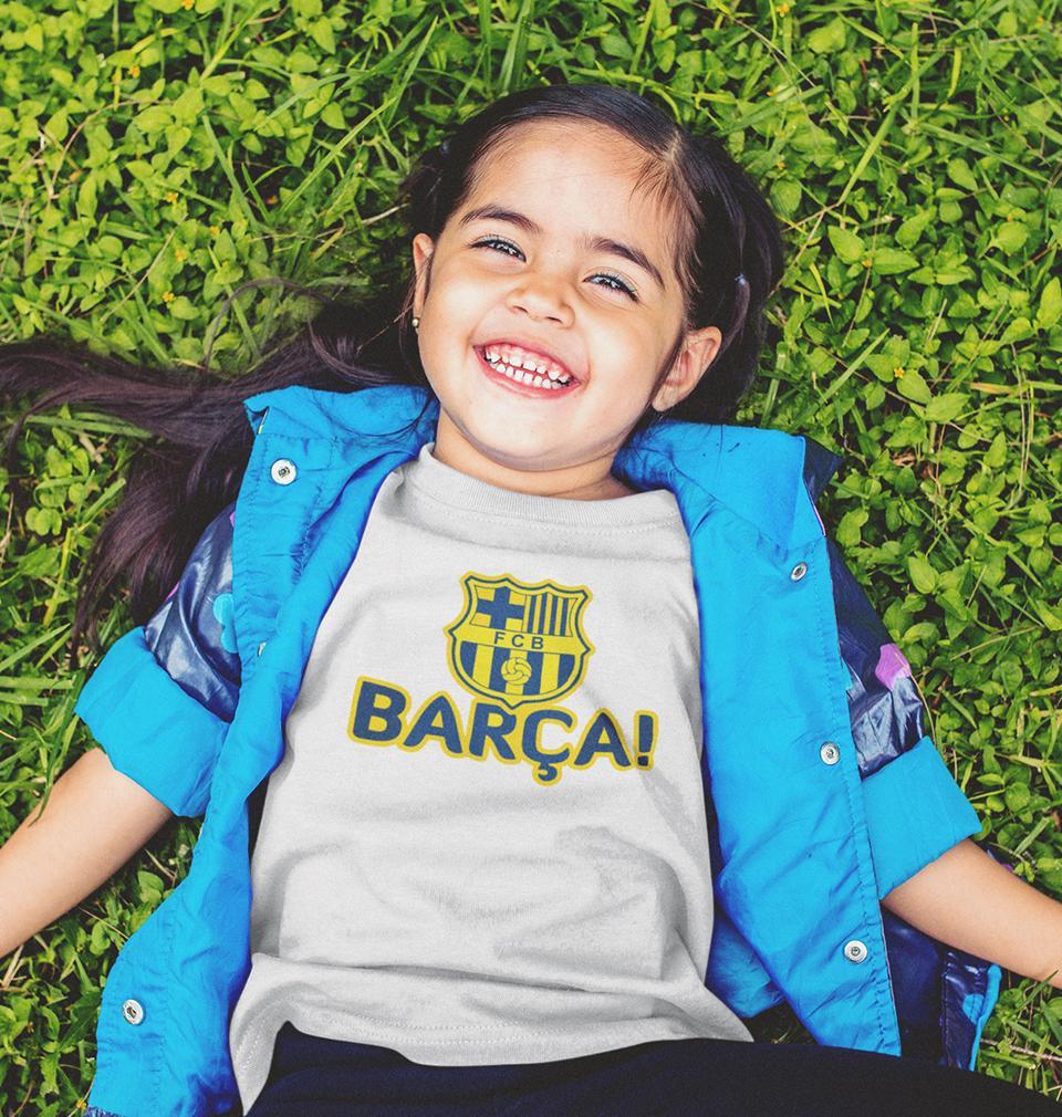 FCB Half Sleeves T-Shirt For Girls -KidsFashionVilla