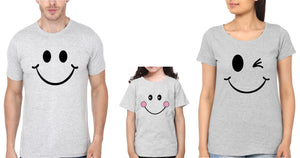 Smiley Family Half Sleeves T-Shirts-KidsFashionVilla