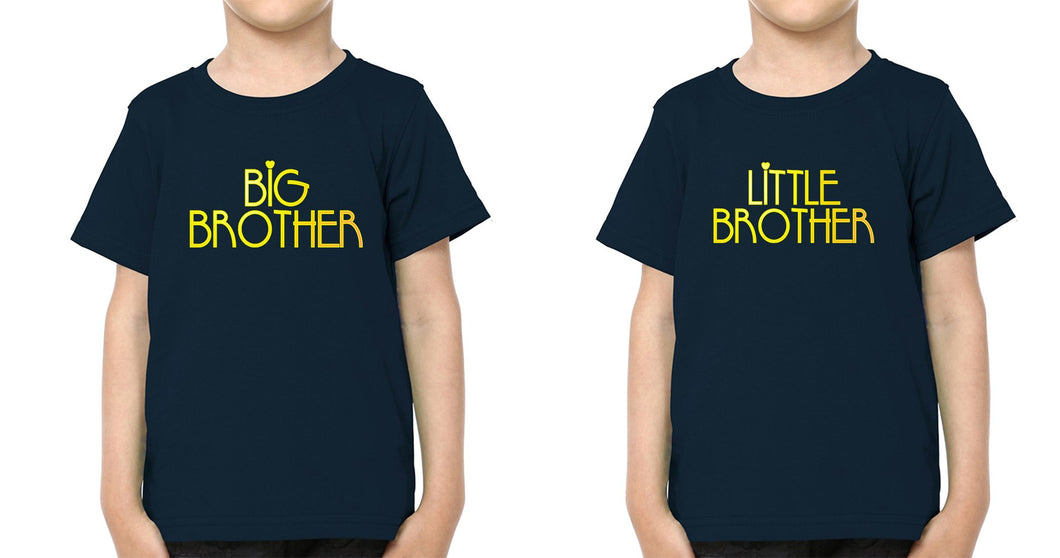 Big Brother Lil Brother Brother-Brother Kids Half Sleeves T-Shirts -KidsFashionVilla