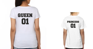 Queen 01 Princess 01 Mother and Daughter Matching T-Shirt- KidsFashionVilla