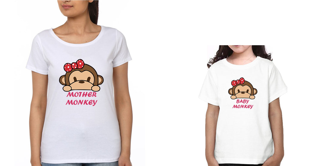 Mother Monkey Baby Monkey Mother and Daughter Matching T-Shirt- KidsFashionVilla
