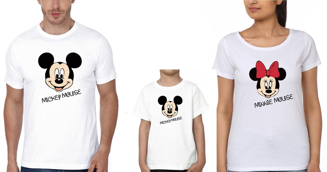 Mickey Minnie Family Half Sleeves T-Shirts-KidsFashionVilla