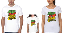 Load image into Gallery viewer, Peace Love Music Family Half Sleeves T-Shirts-KidsFashionVilla
