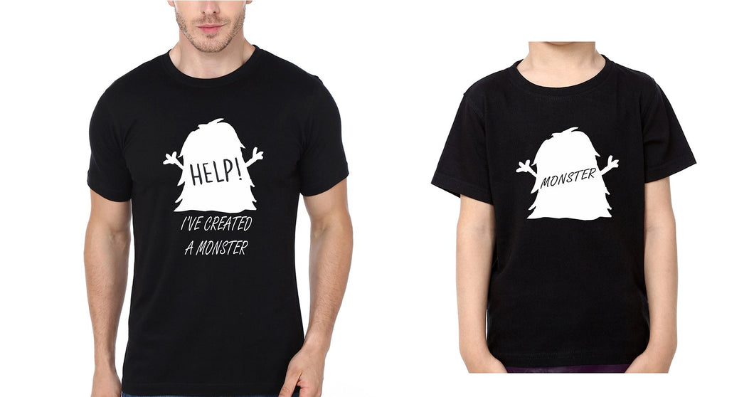 Help Monster Father and Son Matching T-Shirt- KidsFashionVilla