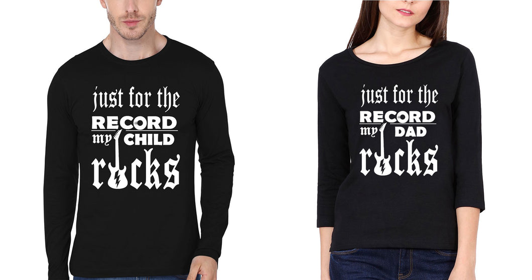 Dad Child Rocks Father and Daughter Matching Full Sleeves T-Shirt- KidsFashionVilla