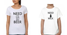 Load image into Gallery viewer, Need Beer Need Milk Mother and Son Matching T-Shirt- KidsFashionVilla
