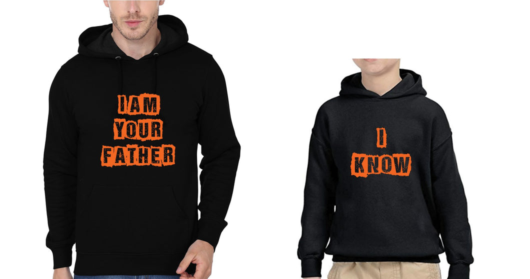 Iam Your Father I Know Father and Son Matching Hoodies- KidsFashionVilla